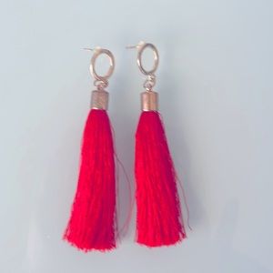 Red Tassel Earrings